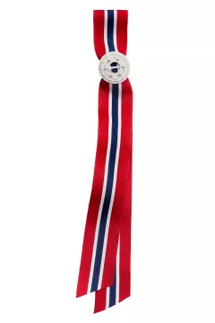 17.mai-sløyfepin 2i1, kvit